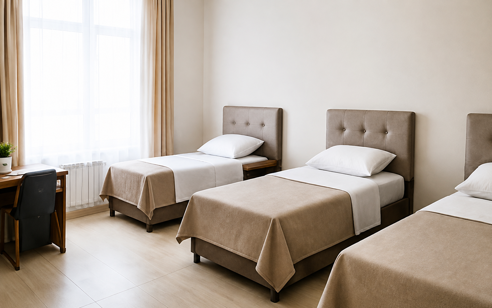 Muş Asyalar Otel üç kişilik oda iç mekan detayı
